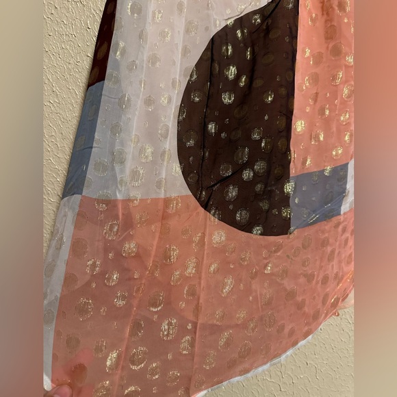 Maeve by Anthropologie Fantasia Metallic Clip Dot Blouse Sleeveless Size 8 - Picture 8 of 9